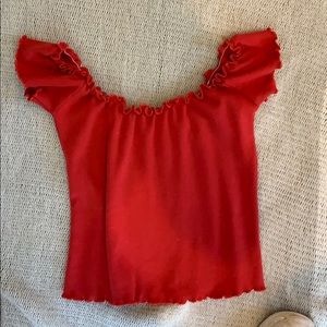 Brandy Melville Red Strapless Top